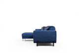 Ecksofa mit Schlaffunktion Linkes Bild Marineblau