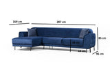 Ecksofa mit Schlaffunktion Linkes Bild Marineblau