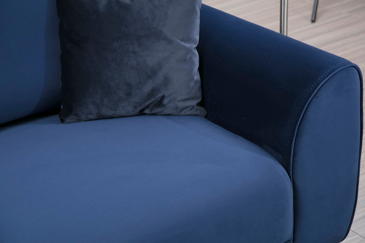 Ecksofa mit Schlaffunktion Linkes Bild Marineblau