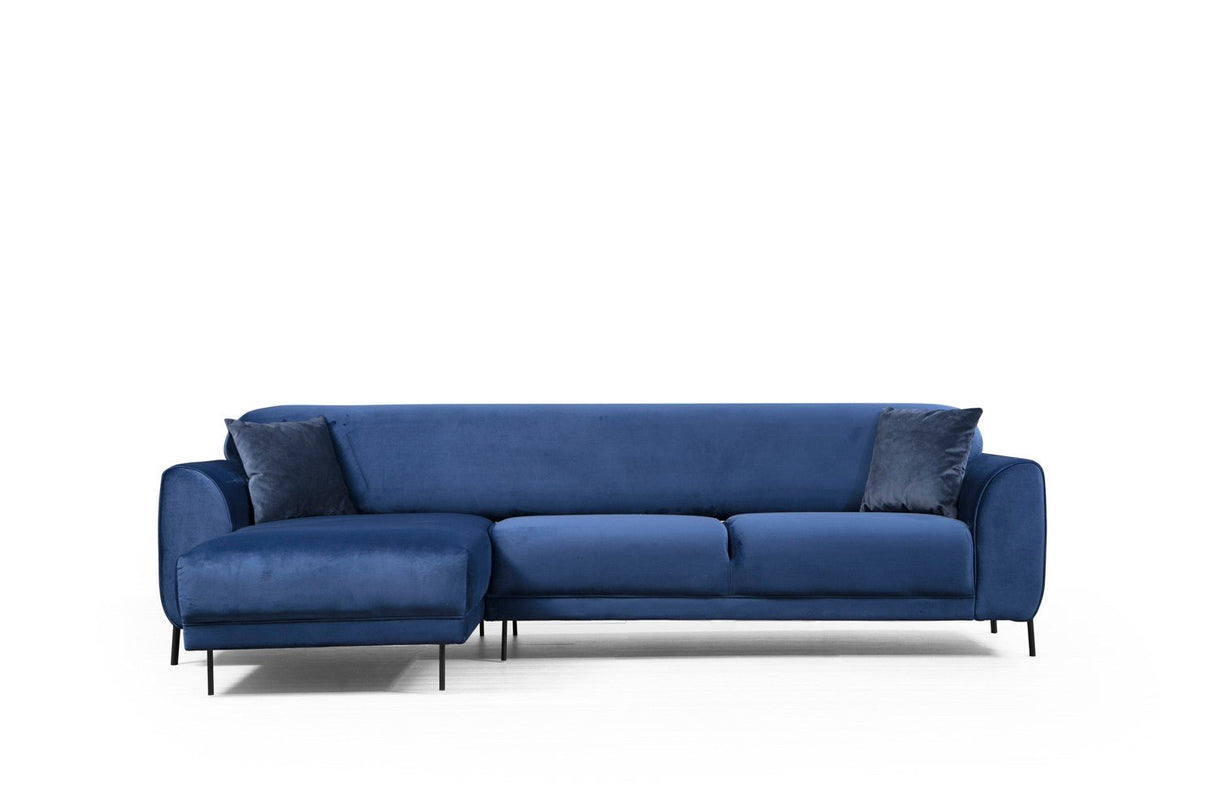 Ecksofa mit Schlaffunktion Linkes Bild Marineblau