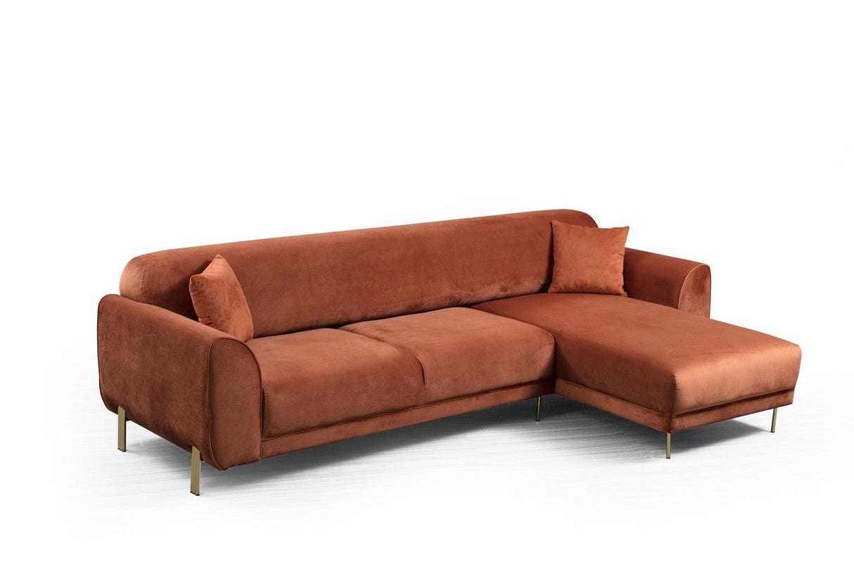 Ecksofa mit Schlaffunktion Rechtes Bild Cinnamon