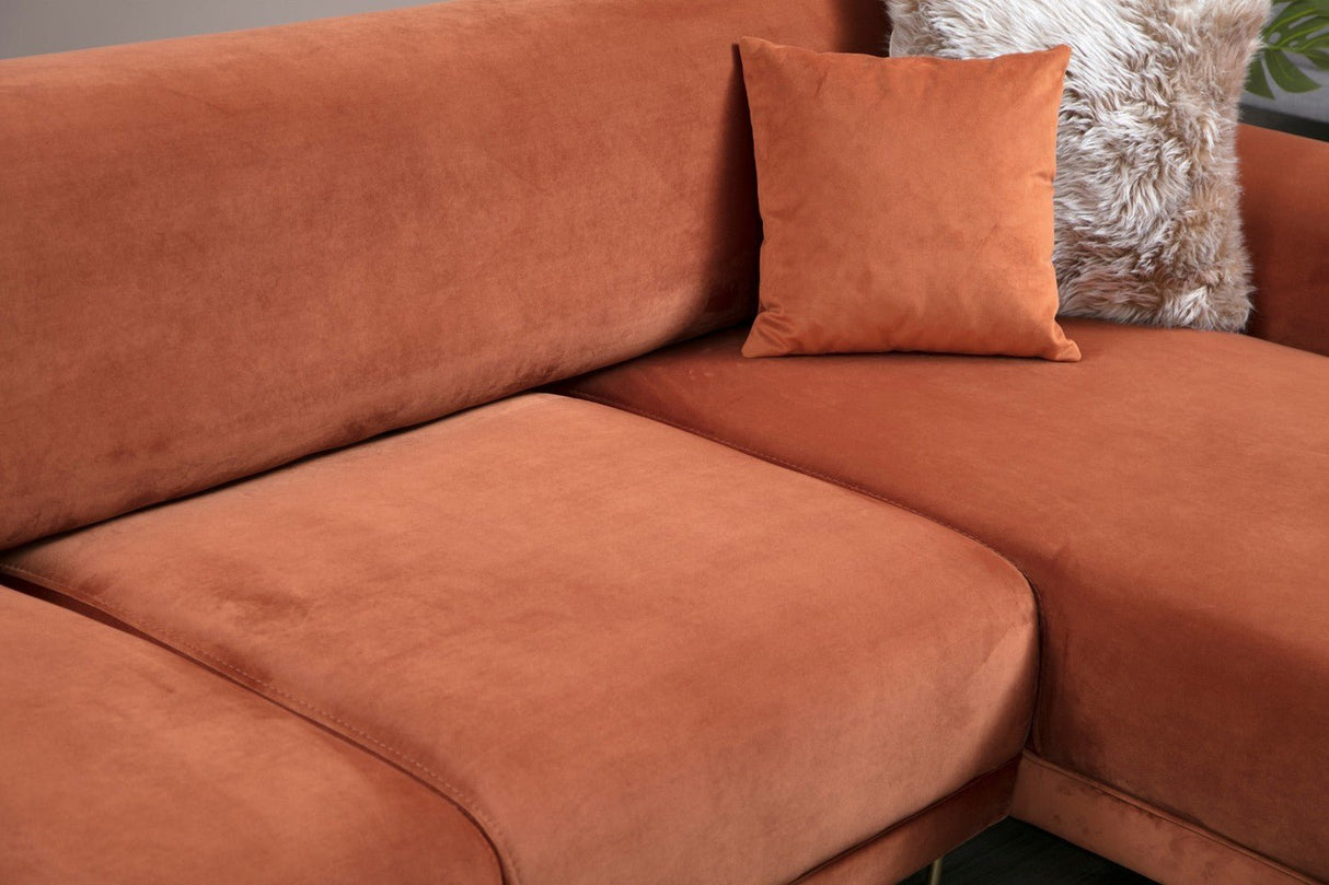 Ecksofa mit Schlaffunktion Rechtes Bild Cinnamon