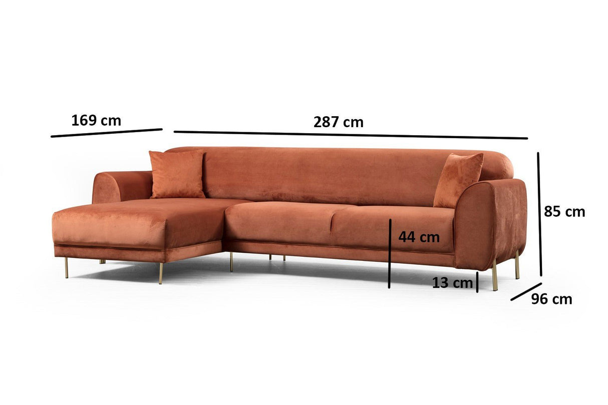 Ecksofa mit Schlaffunktion Linkes Bild Cinnamon