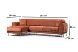 Ecksofa mit Schlaffunktion Linkes Bild Cinnamon