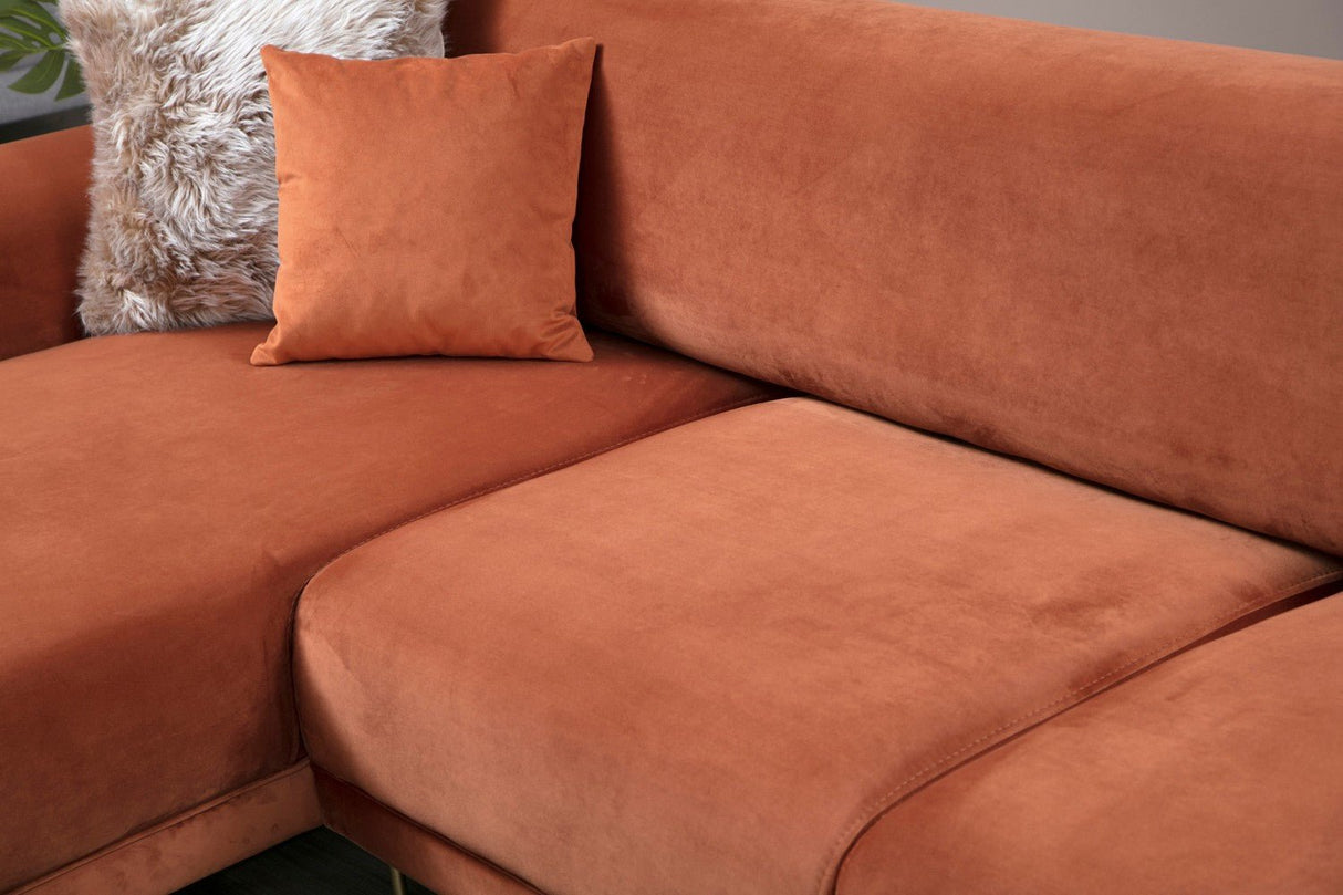 Ecksofa mit Schlaffunktion Linkes Bild Cinnamon