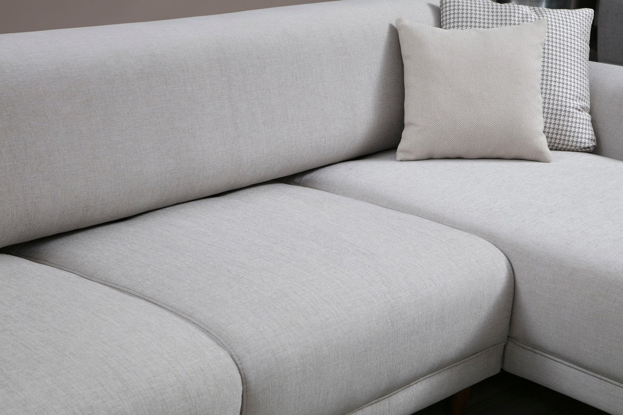 Ecksofa mit Schlaffunktion Rechtes Bild Beige