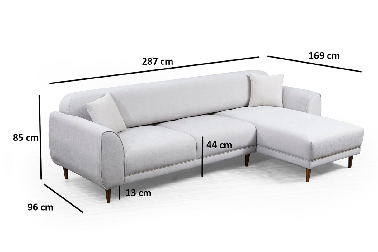 Ecksofa mit Schlaffunktion Rechtes Bild Beige