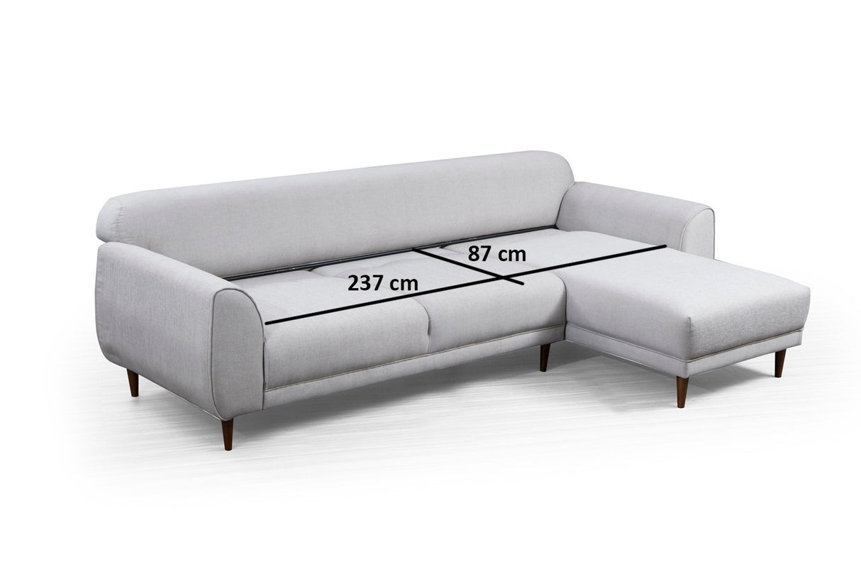 Ecksofa mit Schlaffunktion Rechtes Bild Beige