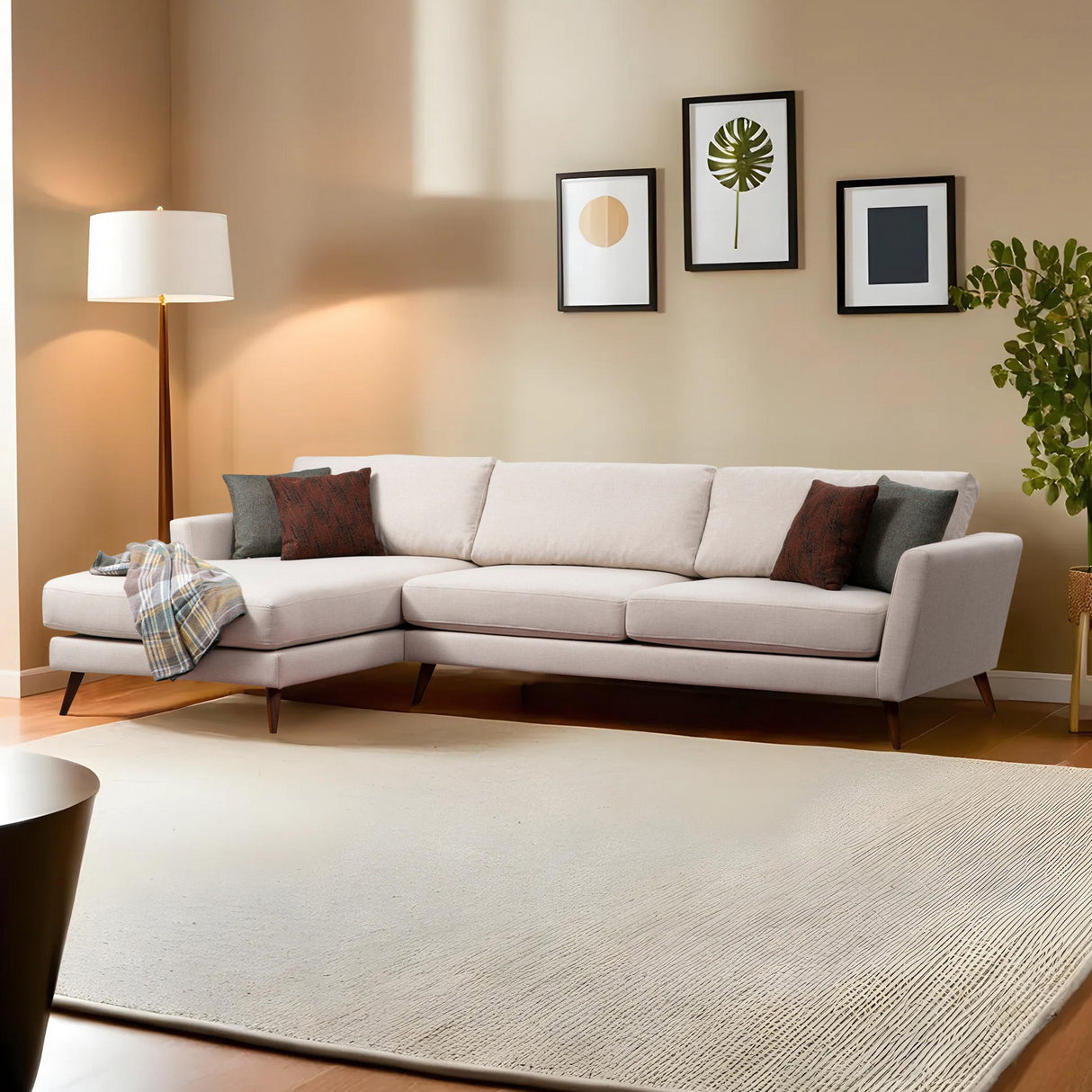 Ecksofa mit Schlaffunktion Links Mayorka Beige