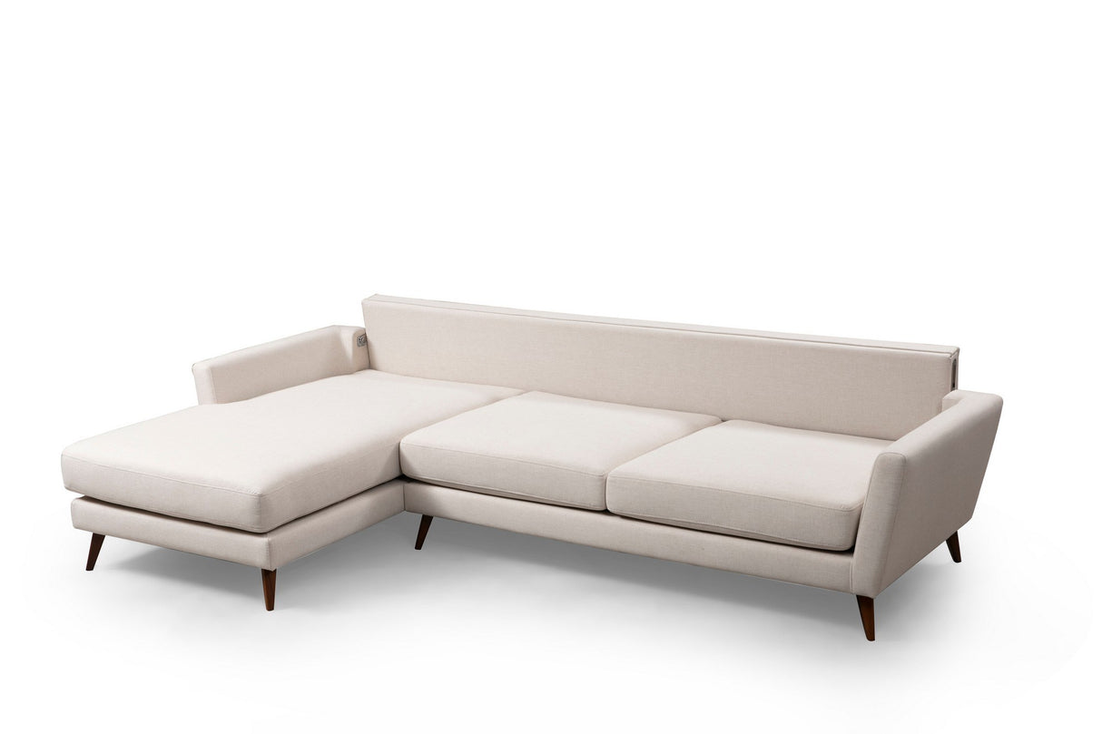 Ecksofa mit Schlaffunktion Links Mayorka Beige