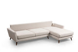 Ecksofa mit Schlaffunktion rechts Mayorka Beige Braun