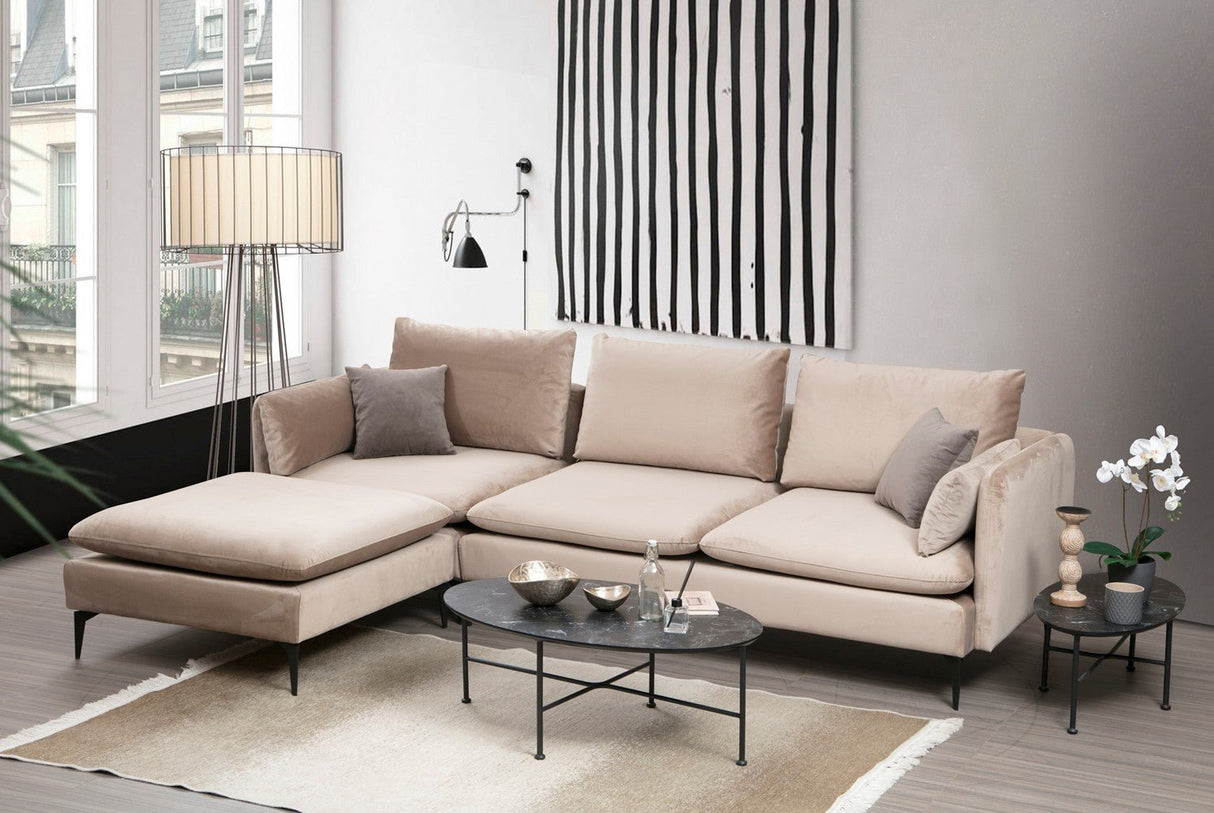 Ecksofa links Felix Beige