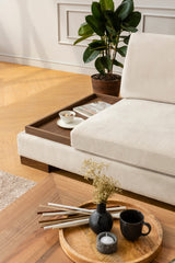 Rechtes Ecksofa Tulip Beige