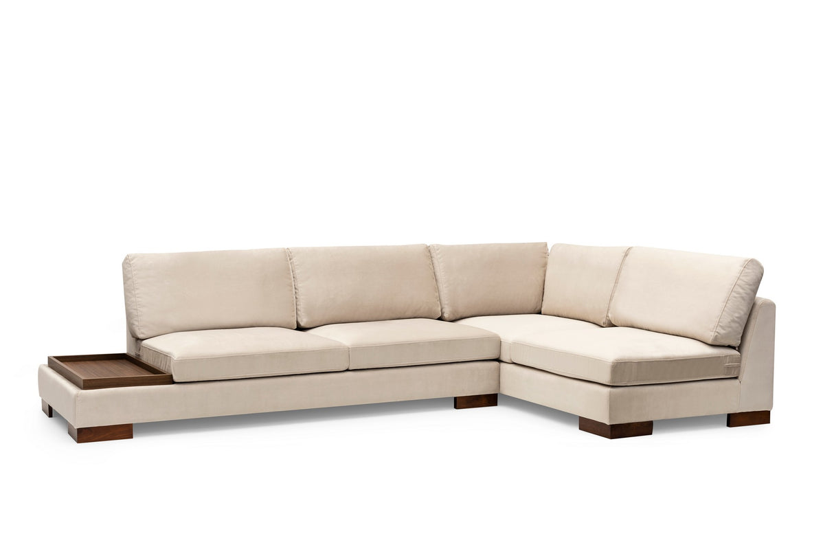 Rechtes Ecksofa Tulip Beige