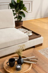 Ecksofa links Tulip Beige