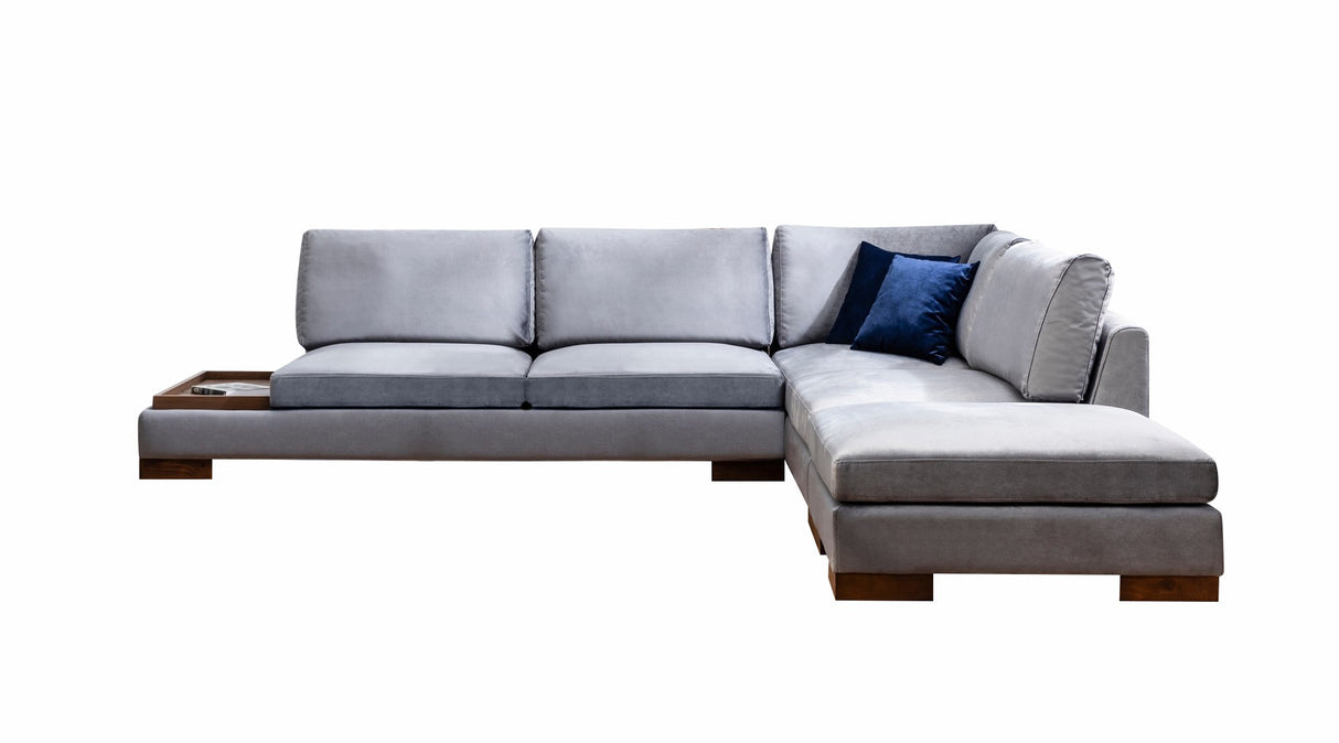 Rechtes Ecksofa Tulip Dark Grey