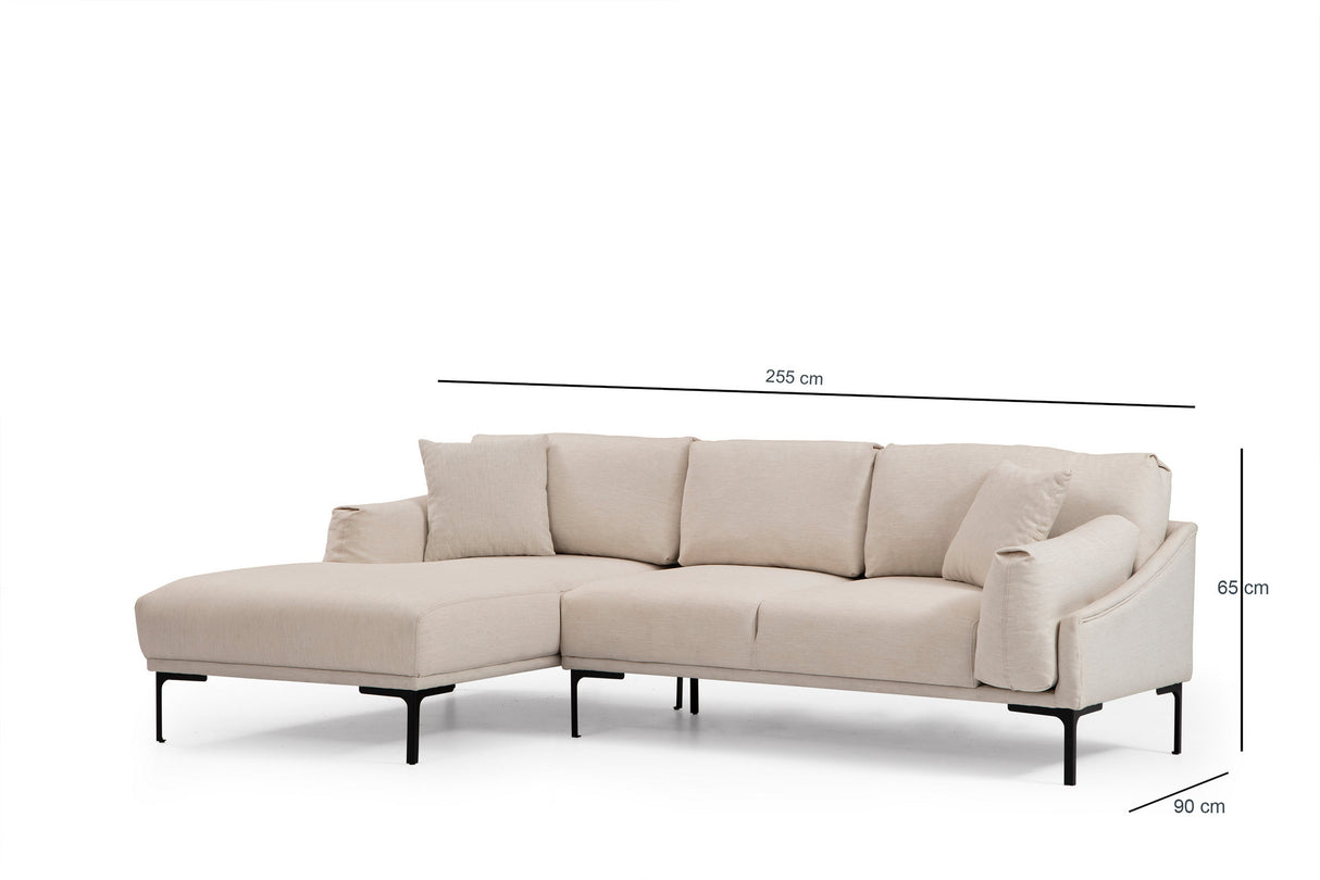 Ecksofa links Leo Creme