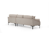 Ecksofa rechts Leo Creme