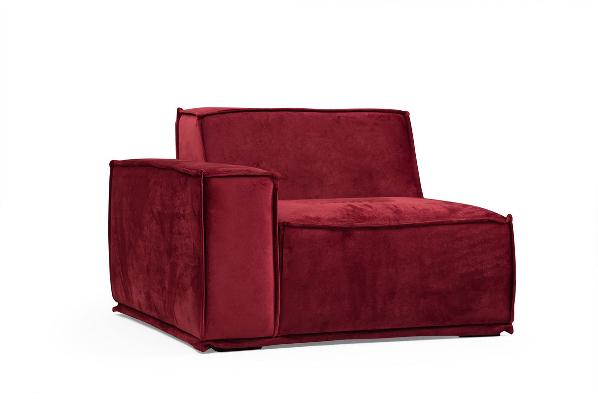 Ecksofa links Lego Burgund