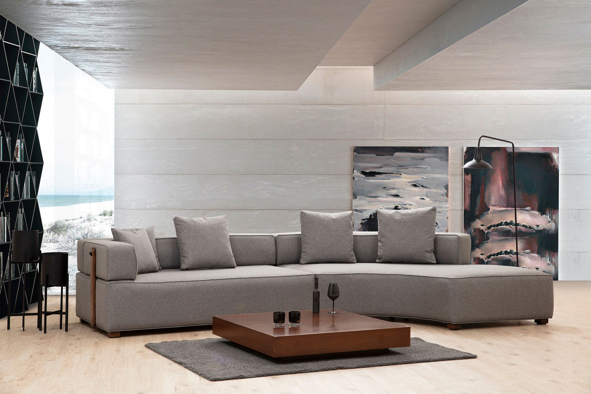 Rechtes Ecksofa Gondol Grey