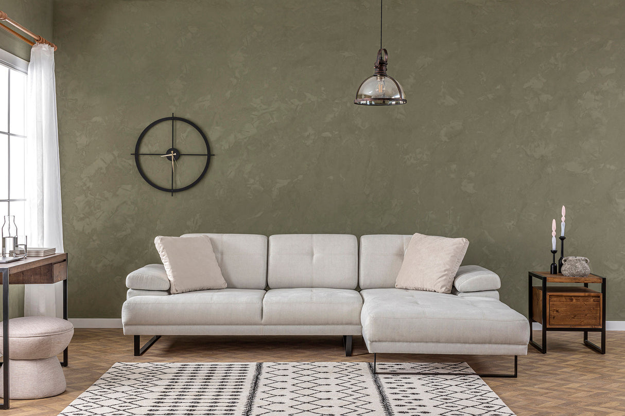 Rechtes Ecksofa Mustang Beige