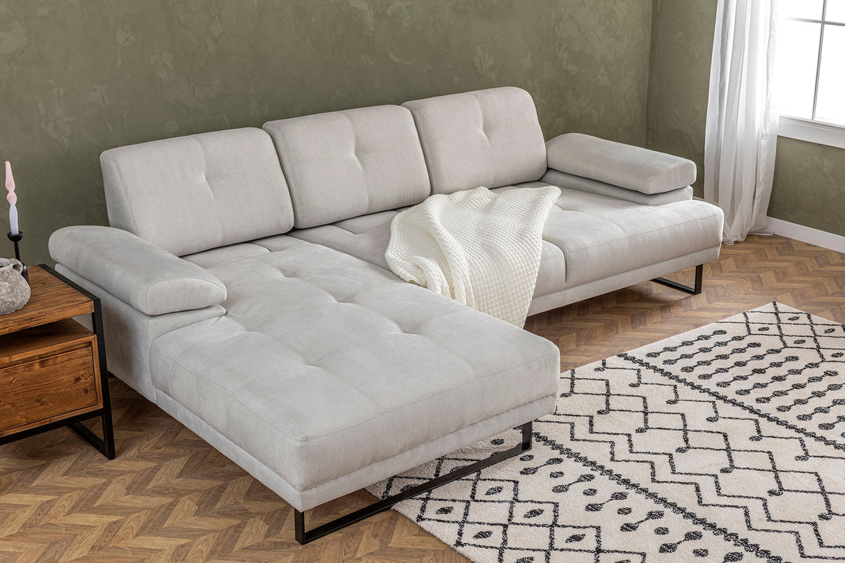 Ecksofa links Mustang Beige