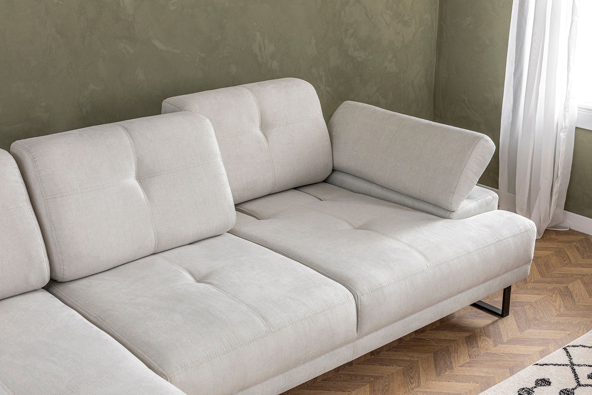 Ecksofa links Mustang Beige