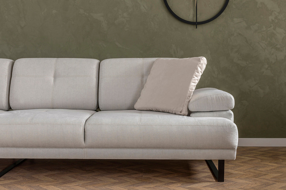 Ecksofa links Mustang Beige