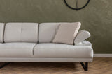 Ecksofa links Mustang Beige