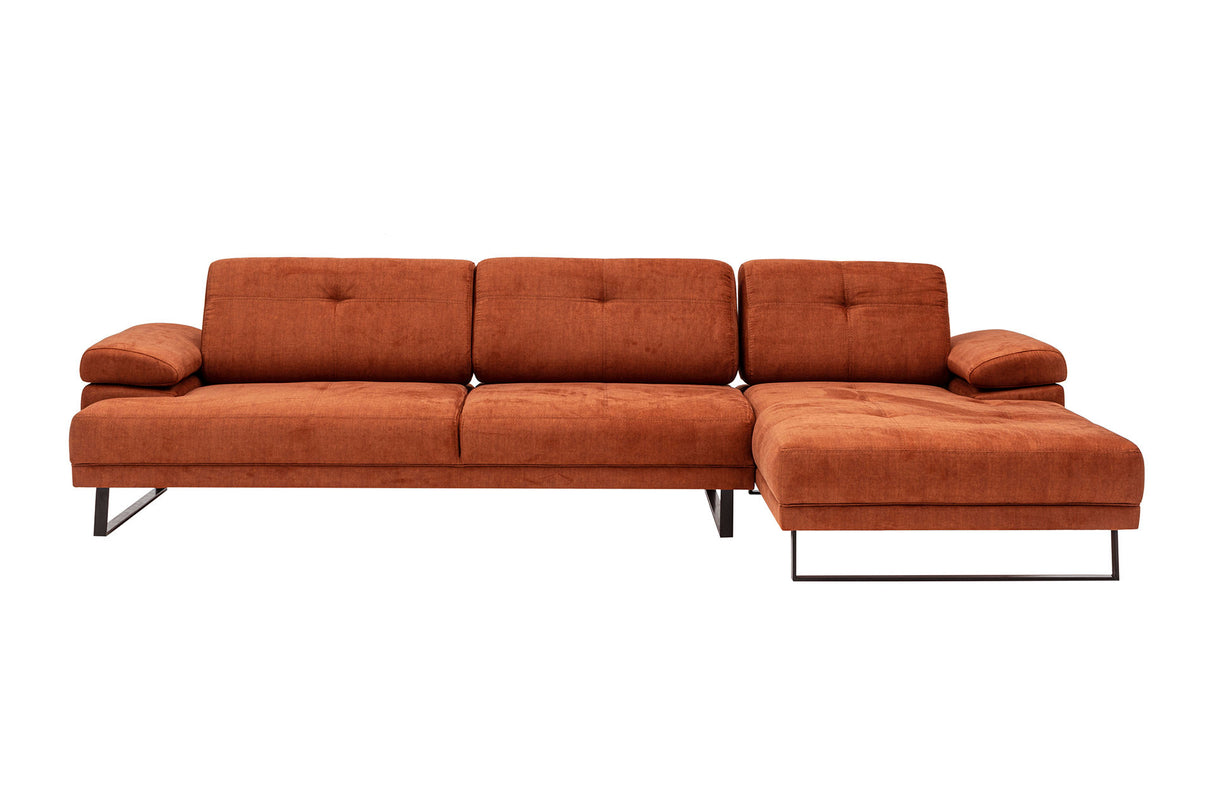 Rechtes Ecksofa Mustang Orange