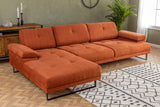 Ecksofa links Mustang Orange