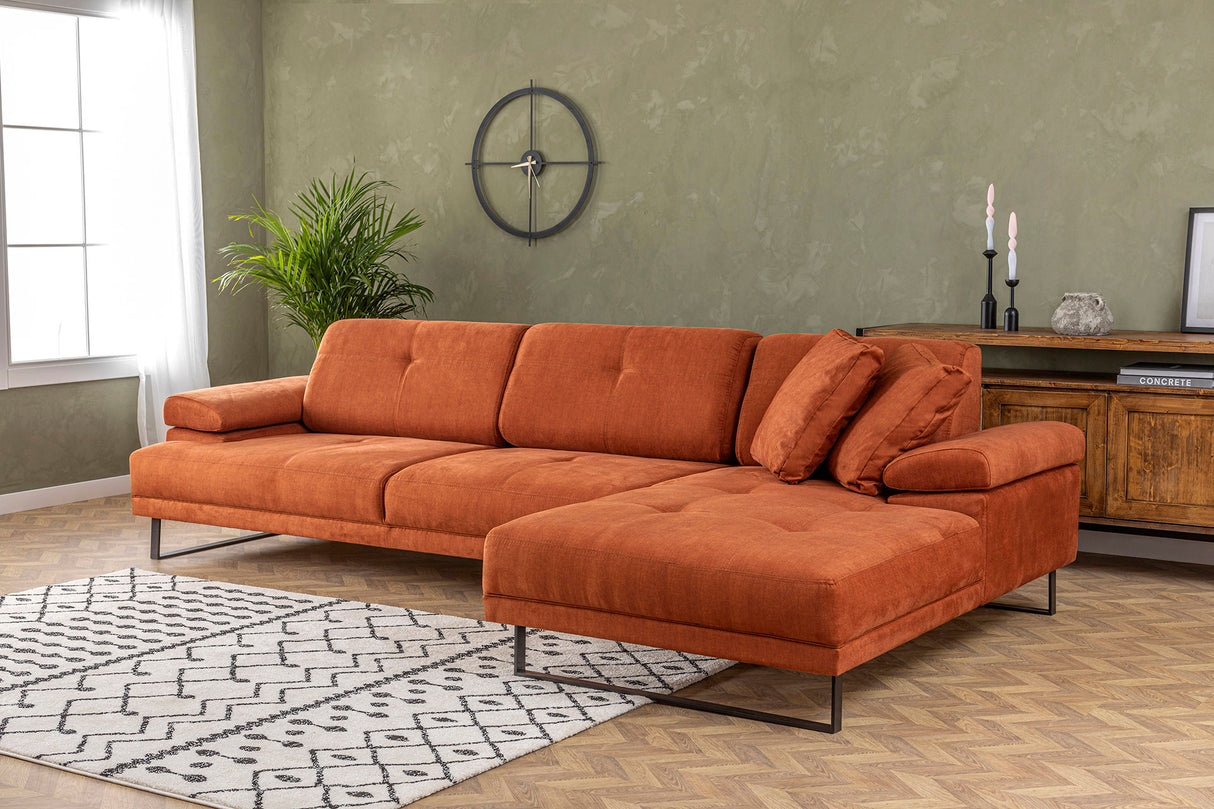 Rechtes Ecksofa Mustang Orange