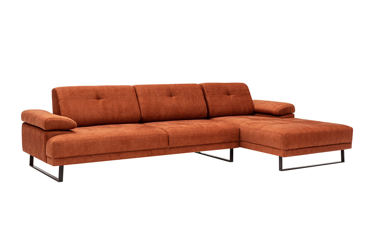 Rechtes Ecksofa Mustang Orange