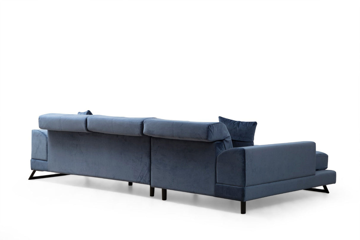 Ecksofa links Frido Marineblau