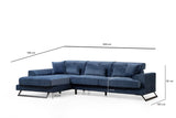 Ecksofa links Frido Marineblau