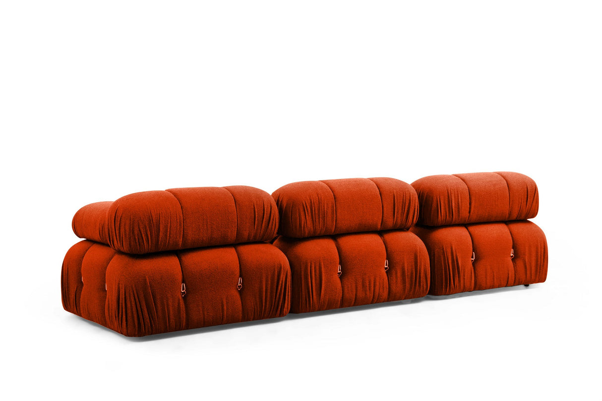 Modulare Sofa 3-sitzer mit Hocker Bubble Orange Red