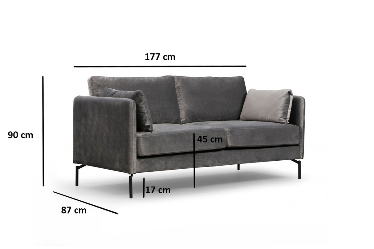 2-Sitzer-Sofa Sino Grey