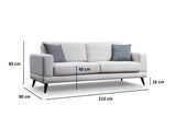 3-Sitzer-Schlafsofa Nordic Beige