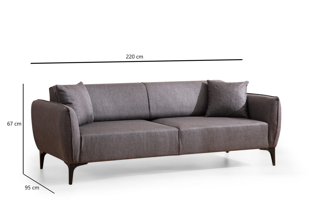 3-Sitzer-Sofa Belissimo Dunkelgrau