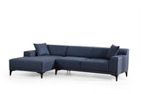 Ecksofa links Petra Blau