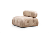 Modulare Bank 3-Sitzer mit Hocker Bubble Velvet Beige