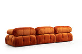 Modular Bank 3-Sitzer mit Hocker Bubble Velvet Oranje