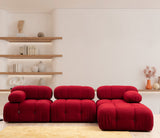 Modulare Bank 3sitzer mit Hocker Bubble Velvet Red