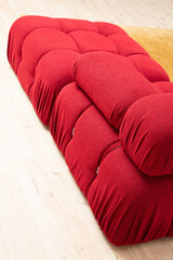 Modulare Bank 3sitzer mit Hocker Bubble Velvet Red