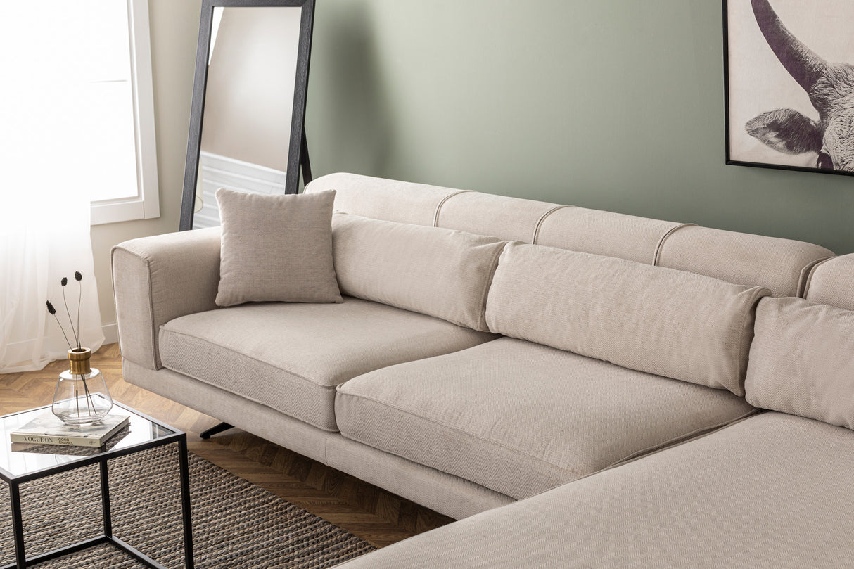 Rechtes Ecksofa Jivago Beige