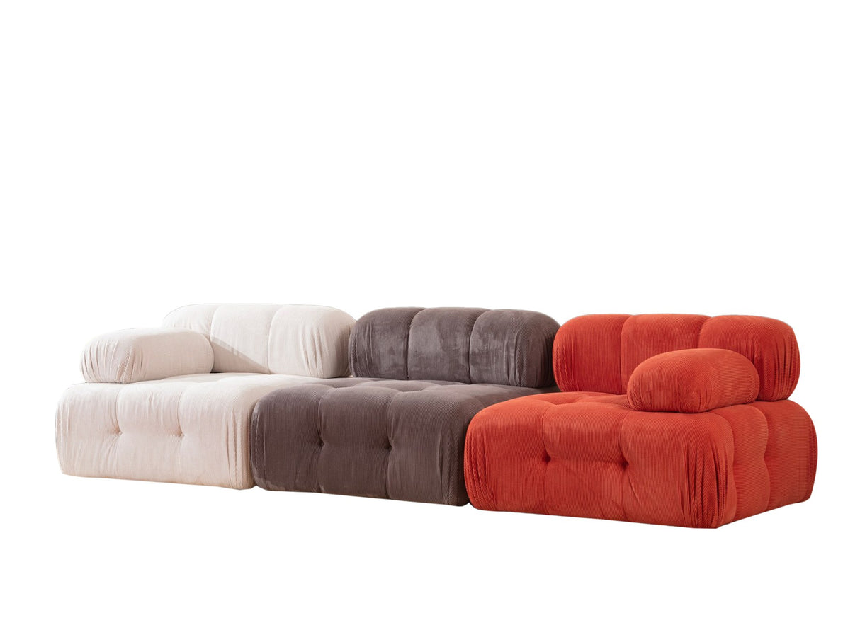 Modulares Sofa 3 Elemente boBlo rot weiß grau