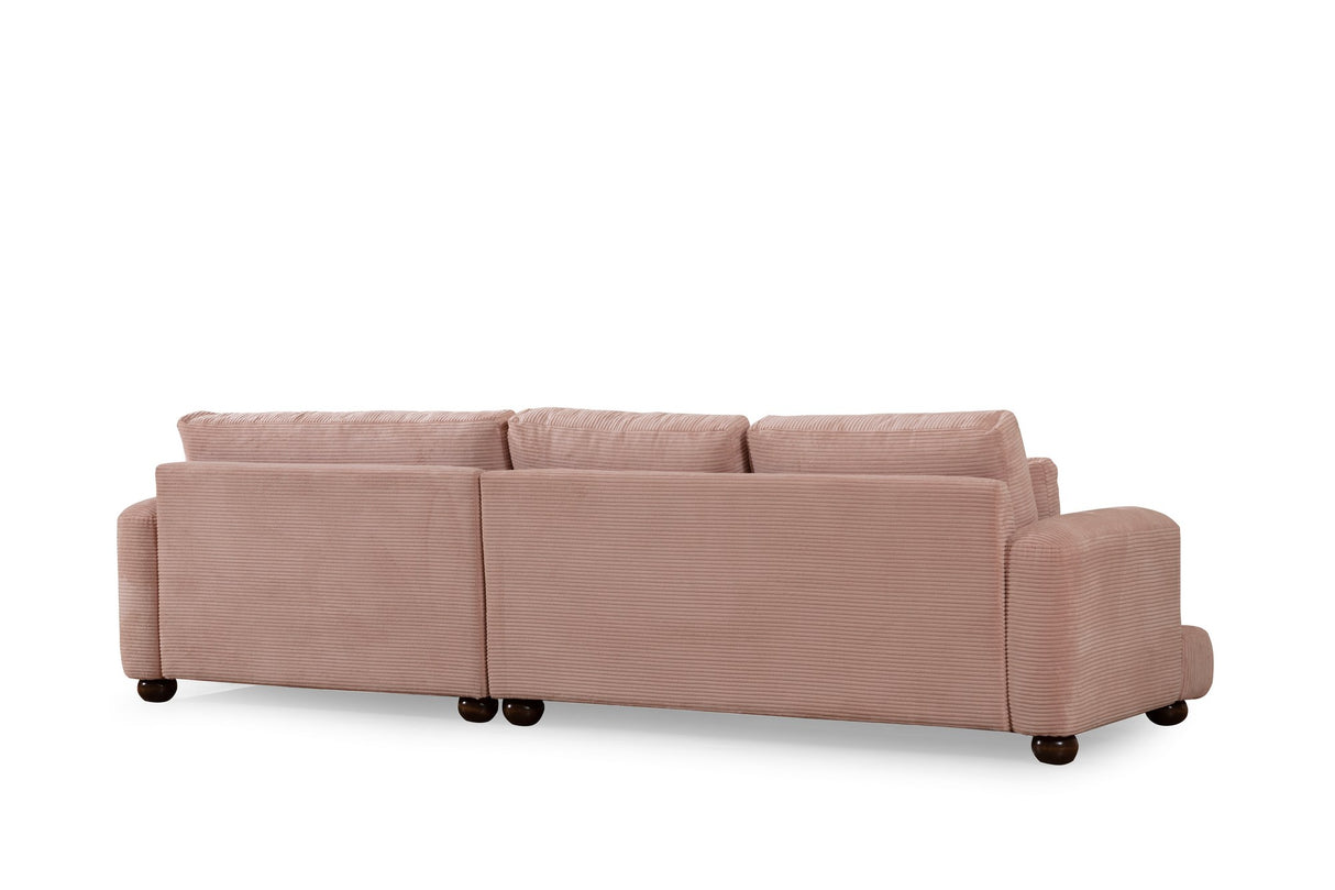 Ecksofa rechts River Pink