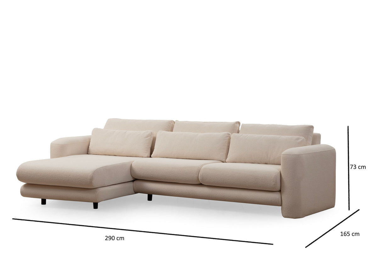 Ecksofa links Lily Cream