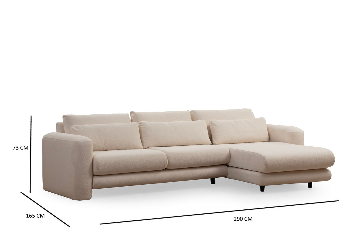 Ecksofa rechts Lily Cream