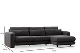 Ecksofa rechts Lily Grey